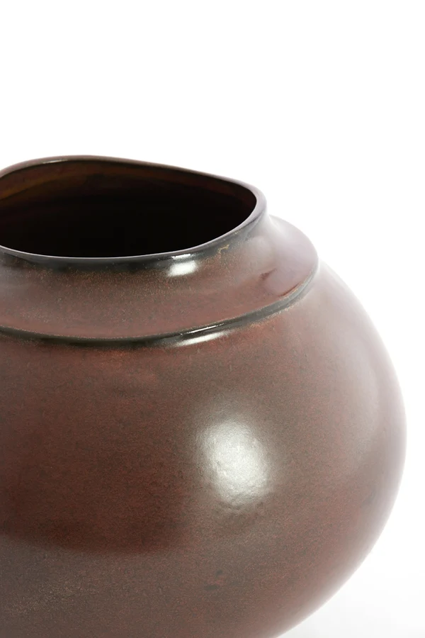 Vase deco 29,5x25,5 cm LOREA ceramics matt dark red-brown