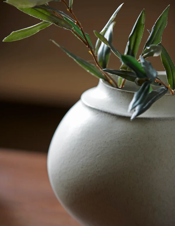 Vase deco 29,5x25,5 cm LOREA ceramics matt cream