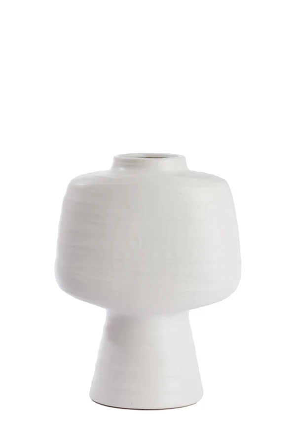 Vase deco 29,5x18x38,5 cm GANDORO ceramics matt cream