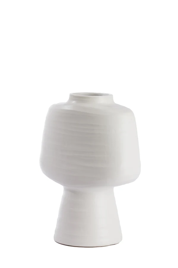 Vase deco 29,5x18x38,5 cm GANDORO ceramics matt cream