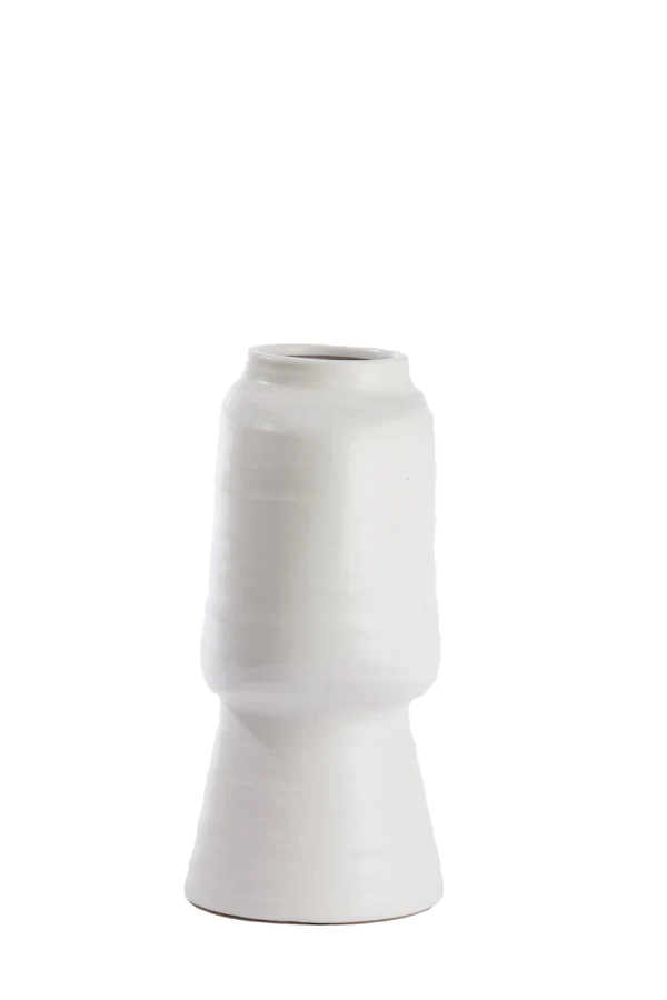 Vase deco 29,5x18x38,5 cm GANDORO ceramics matt cream
