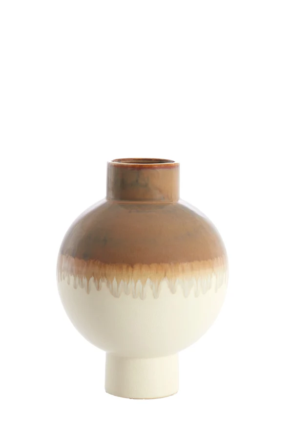 Vase deco 28x38 cm ZELATA ceramics cream+taupe