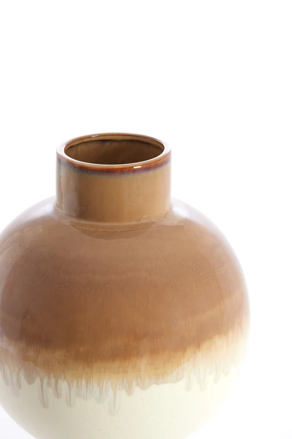 Vase deco 28x38 cm ZELATA ceramics cream+taupe