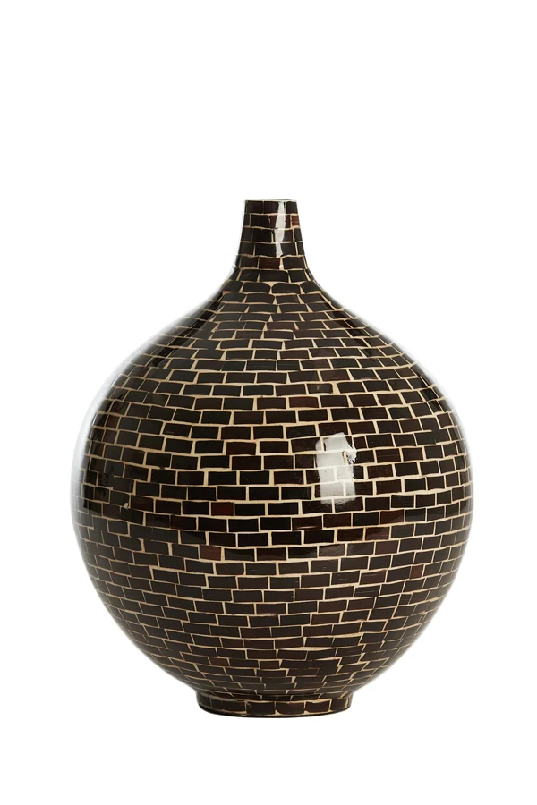Vase deco 28x35 cm ELORZA dark brown+natural