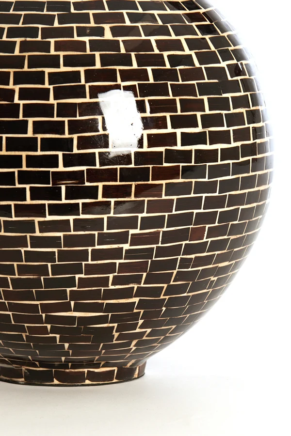 Vase deco 28x35 cm ELORZA dark brown+natural