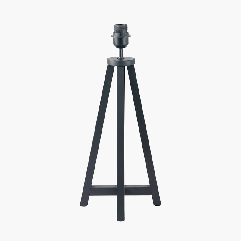 Whitby Matt Black Wood Tapered 4 Post Table Lamp - Base Only | OUTLET