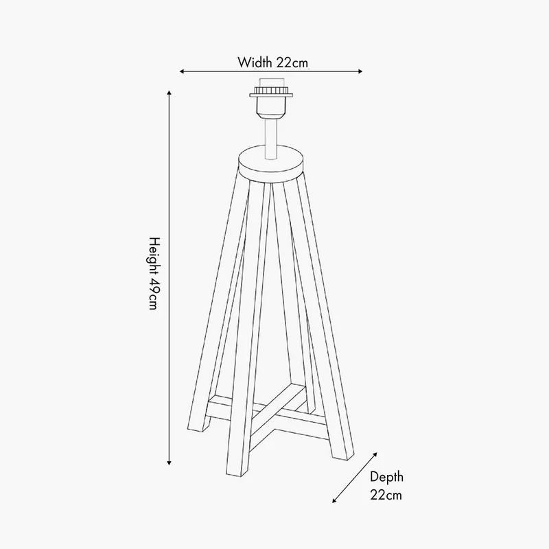 Whitby Matt Black Wood Tapered 4 Post Table Lamp - Base Only | OUTLET