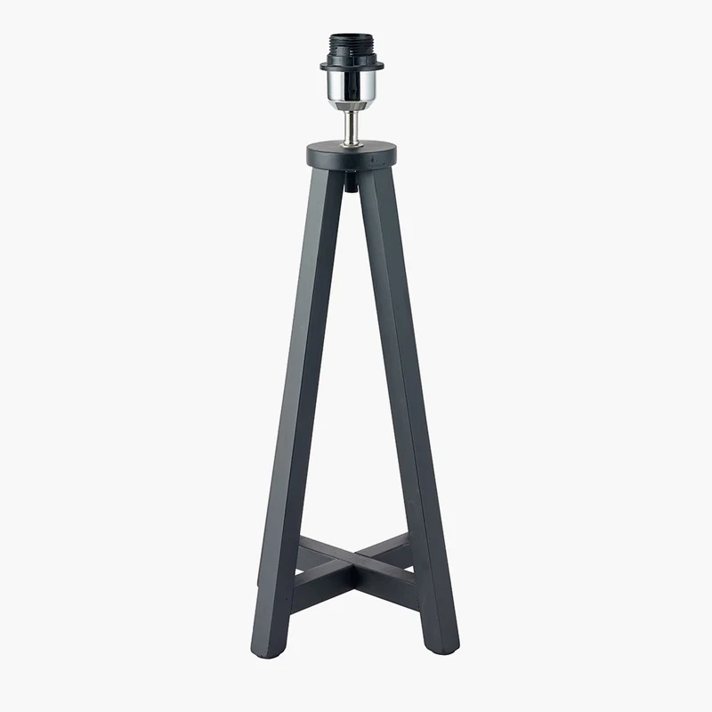 Whitby Matt Black Wood Tapered 4 Post Table Lamp - Base Only | OUTLET