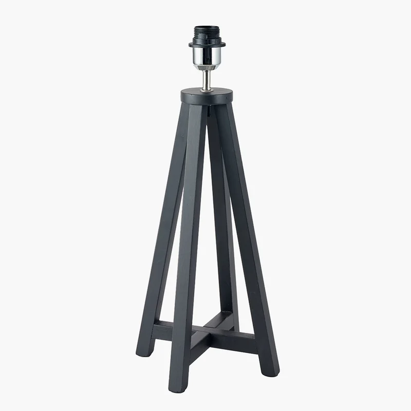 Whitby Matt Black Wood Tapered 4 Post Table Lamp - Base Only | OUTLET