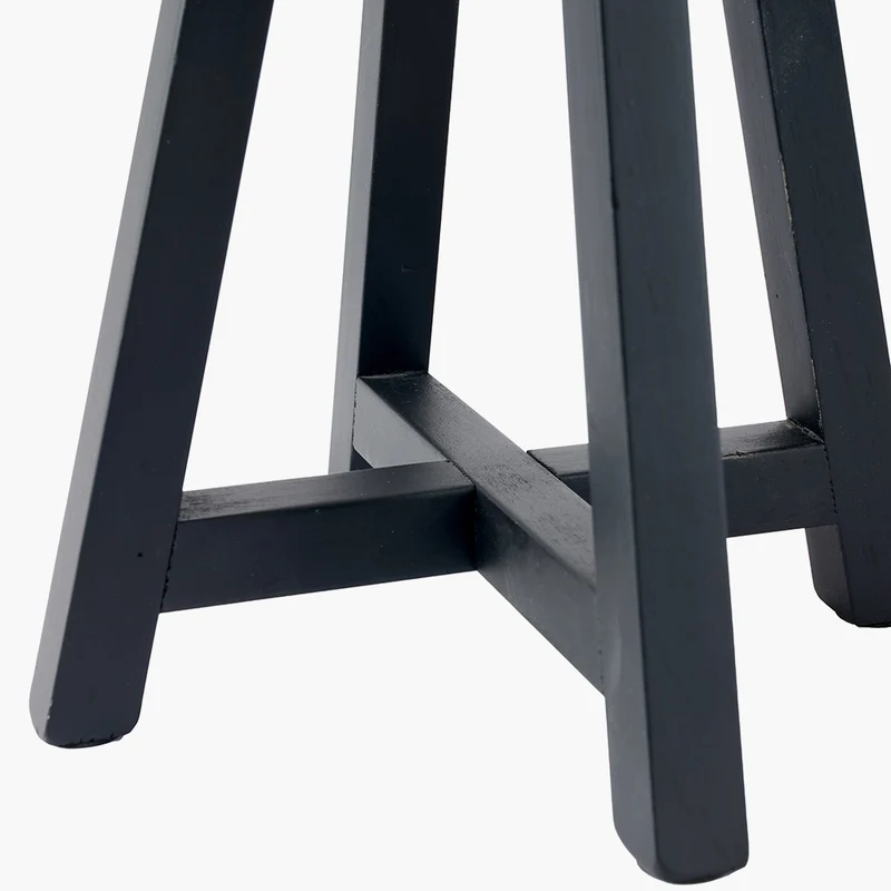 Whitby Matt Black Wood Tapered 4 Post Table Lamp - Base Only | OUTLET