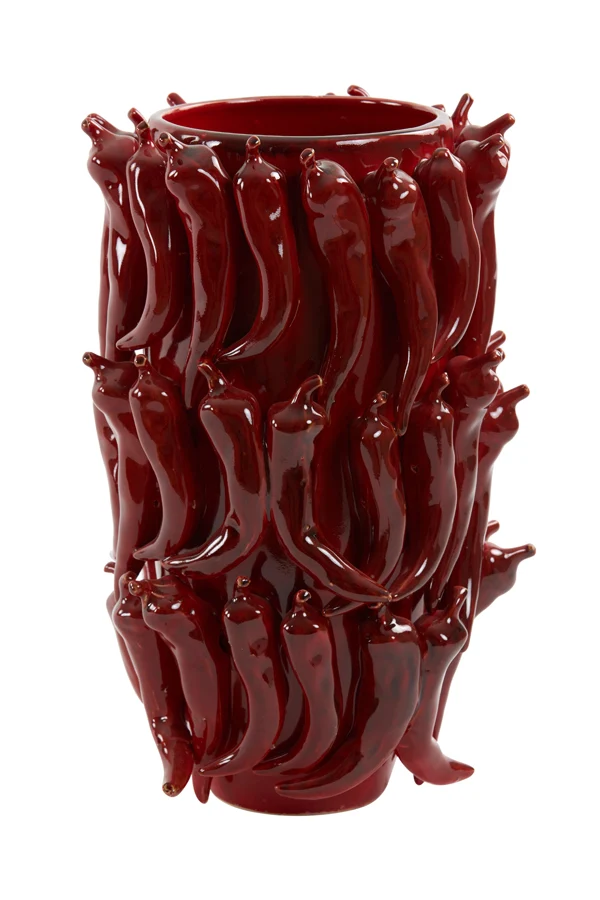 Vase deco 26,5x25x39 cm PEPPER ceramics red