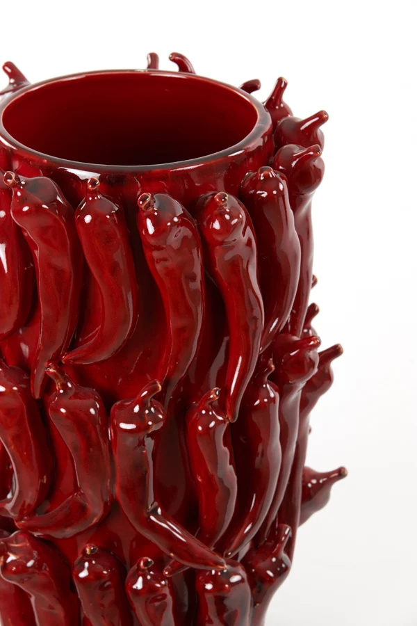 Vase deco 26,5x25x39 cm PEPPER ceramics red