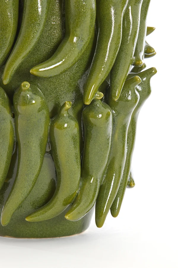 Vase deco 26,5x25x39 cm PEPPER ceramics dark green