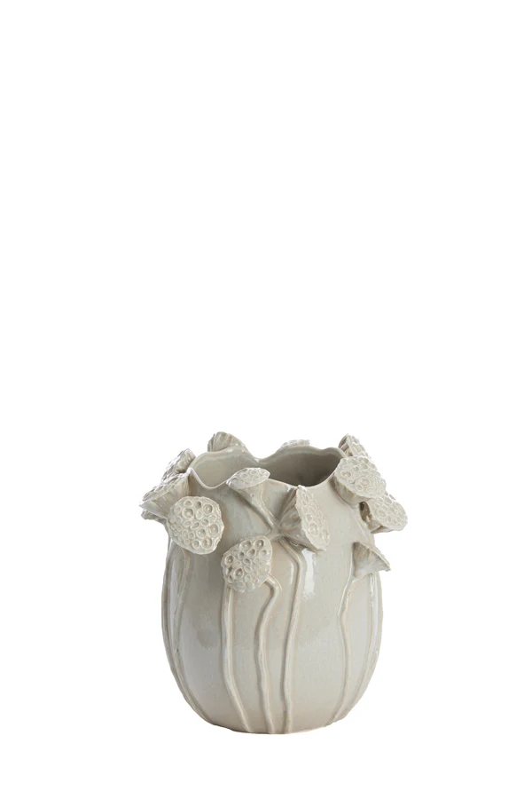 Vase deco 26,5x25,5x26,5 cm LAVCI ceramics shiny light grey