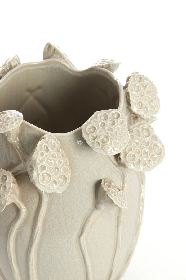 Vase deco 26,5x25,5x26,5 cm LAVCI ceramics shiny light grey