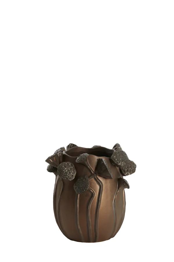 Vase deco 26,5x25,5x26,5 cm LAVCI ceramics matt dark brown
