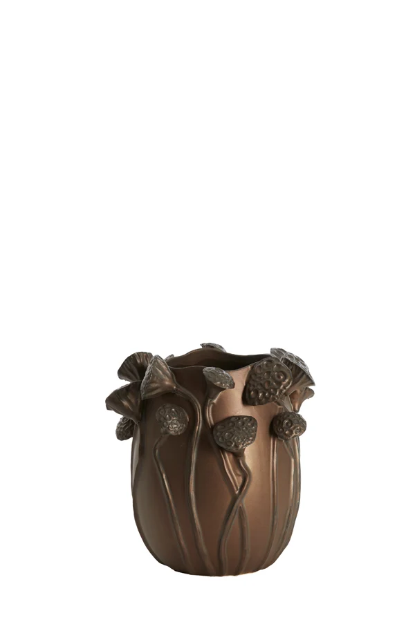 Vase deco 26,5x25,5x26,5 cm LAVCI ceramics matt dark brown