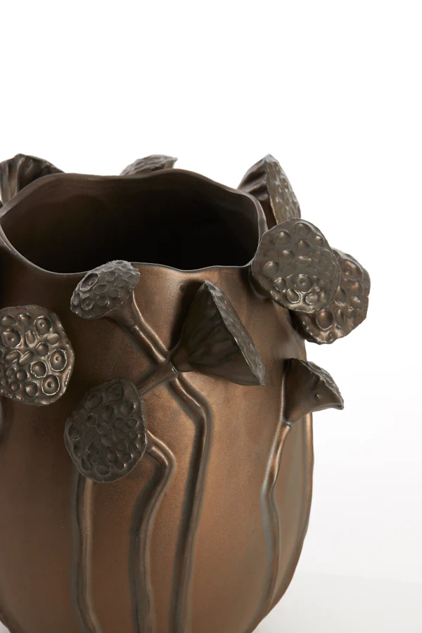 Vase deco 26,5x25,5x26,5 cm LAVCI ceramics matt dark brown