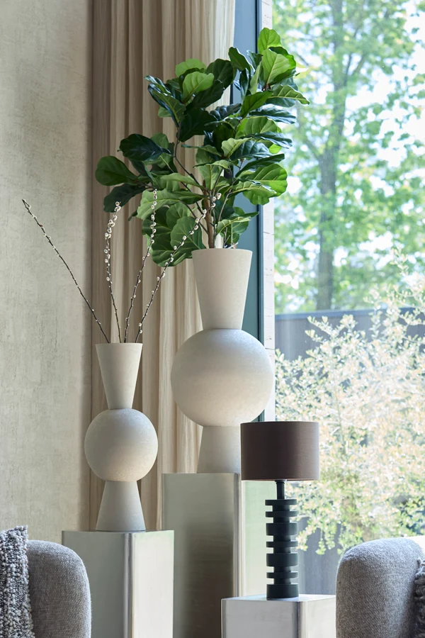 Vase deco 25x60 cm CHEDI matt light grey