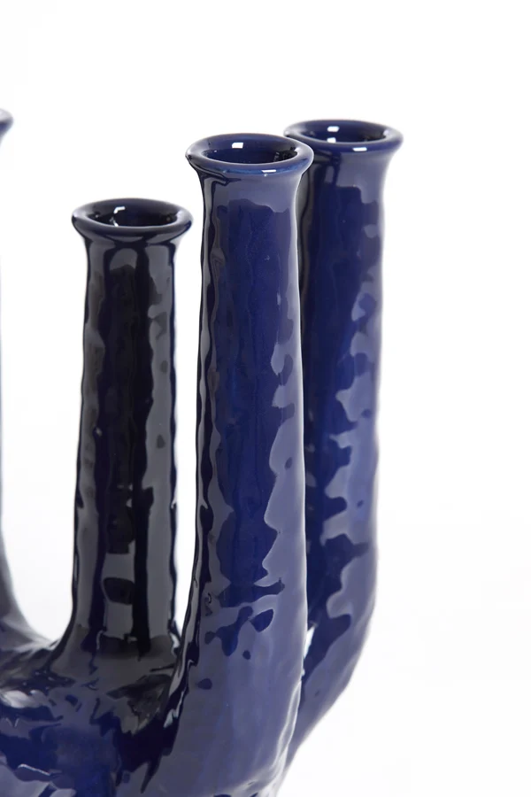 Vase deco 22x16,5x30 cm LEONJO ceramics dark blue