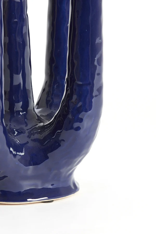 Vase deco 22x16,5x30 cm LEONJO ceramics dark blue