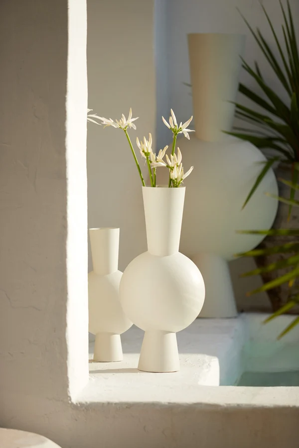 Vase deco 22x14x40 cm KAVANDU cream