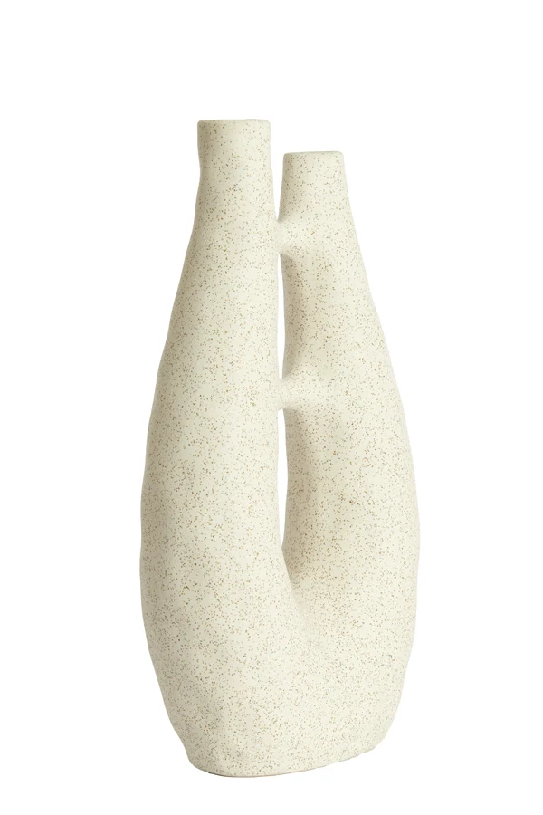 Vase deco 22x11x41 cm KATHA ceramics matt cream