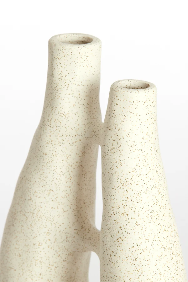 Vase deco 22x11x41 cm KATHA ceramics matt cream