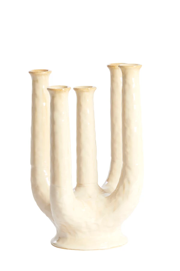 Vase deco 24x18x36 cm LEONJO ceramics sand-beige