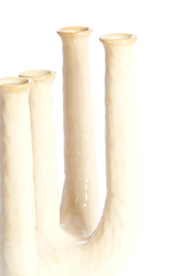 Vase deco 24x18x36 cm LEONJO ceramics sand-beige