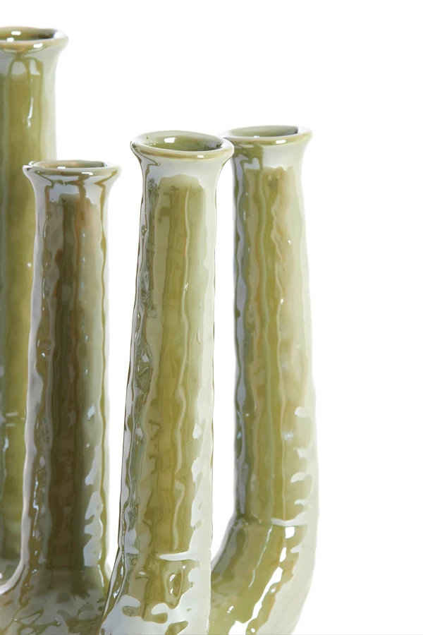Vase deco 24x18x36 cm LEONJO ceramics oil light green