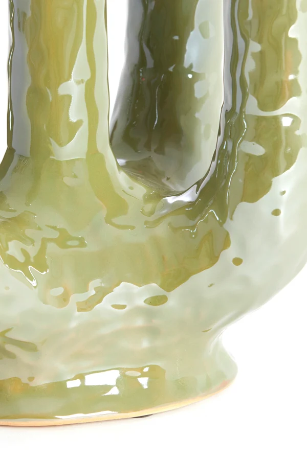 Vase deco 24x18x36 cm LEONJO ceramics oil light green