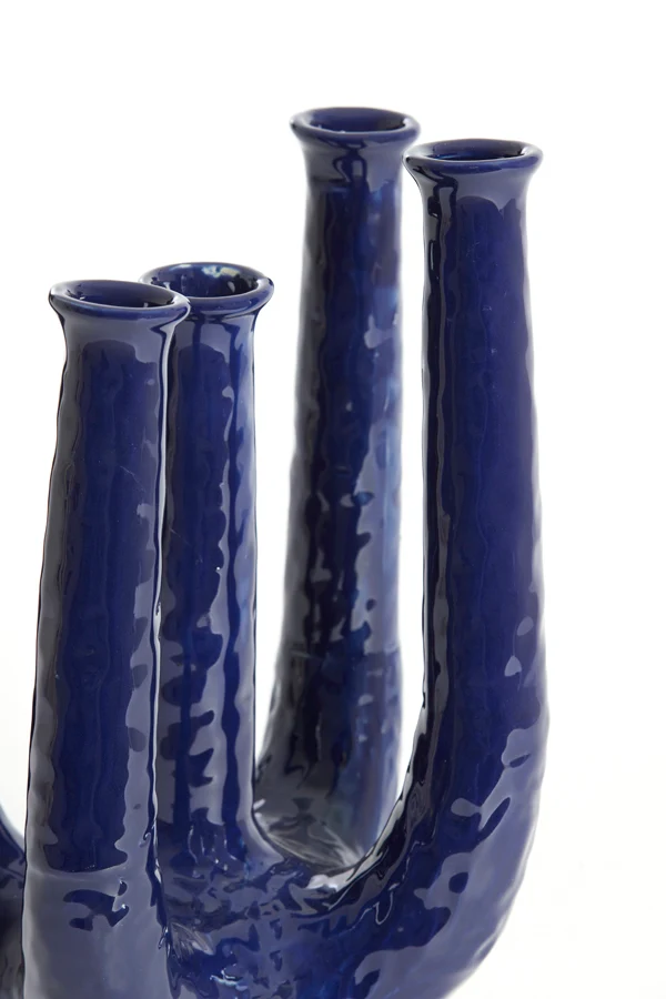 Vase deco 24x18x36 cm LEONJO ceramics dark blue