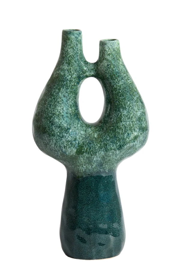Vase deco 24x12x46 cm KATHA ceramics petrol