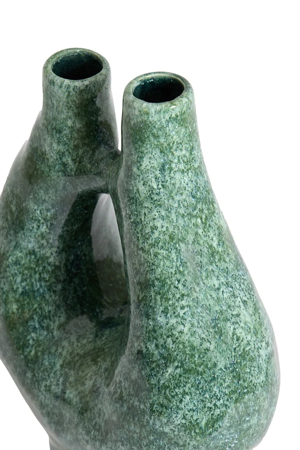 Vase deco 24x12x46 cm KATHA ceramics petrol