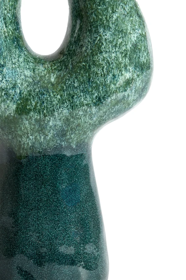 Vase deco 24x12x46 cm KATHA ceramics petrol