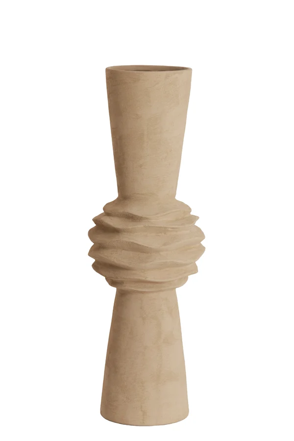 Vase deco 24,5x73 cm OLIVORA ceramics light brown
