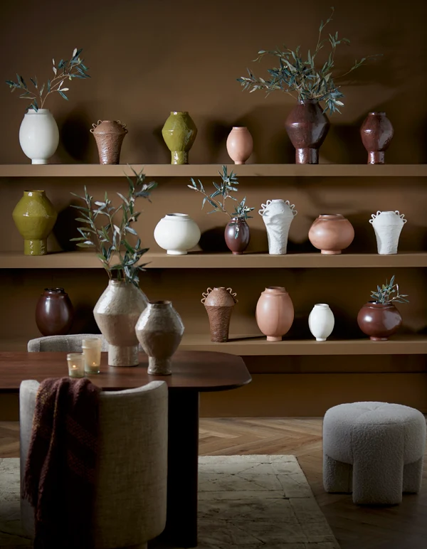 Vase deco 24,5x33,5 cm LOREA ceramics matt terra pink