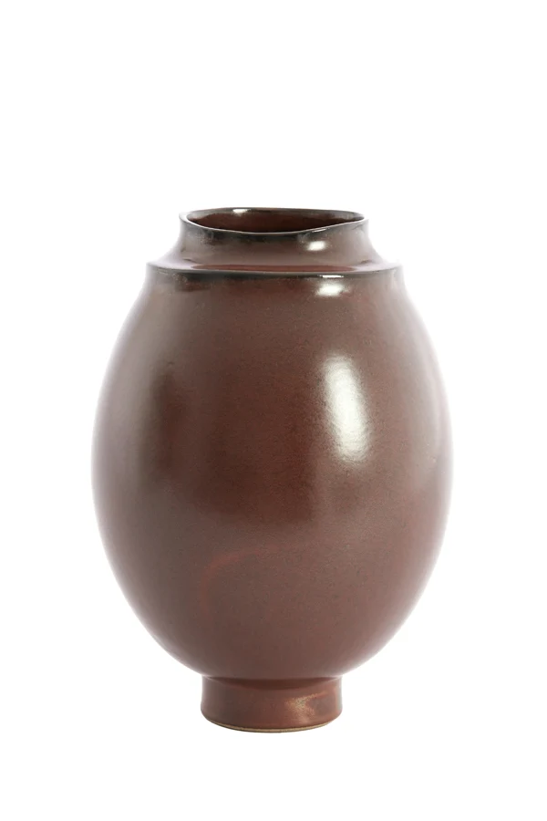 Vase deco 24,5x33,5 cm LOREA ceramics matt dark red-brown
