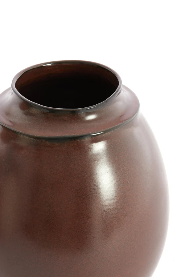 Vase deco 24,5x33,5 cm LOREA ceramics matt dark red-brown