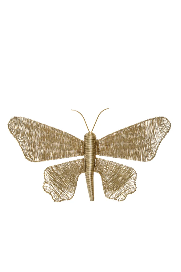 Wall ornament 49x30x9 cm BUTTERFLY gold