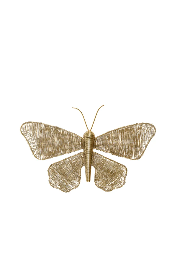 Wall ornament 40x25x8 cm BUTTERFLY gold