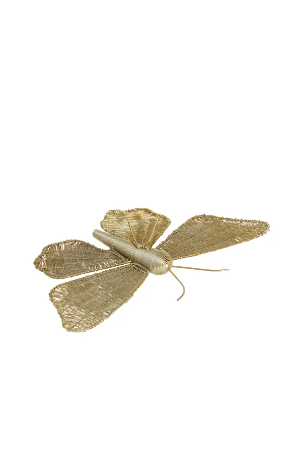 Wall ornament 40x25x8 cm BUTTERFLY gold