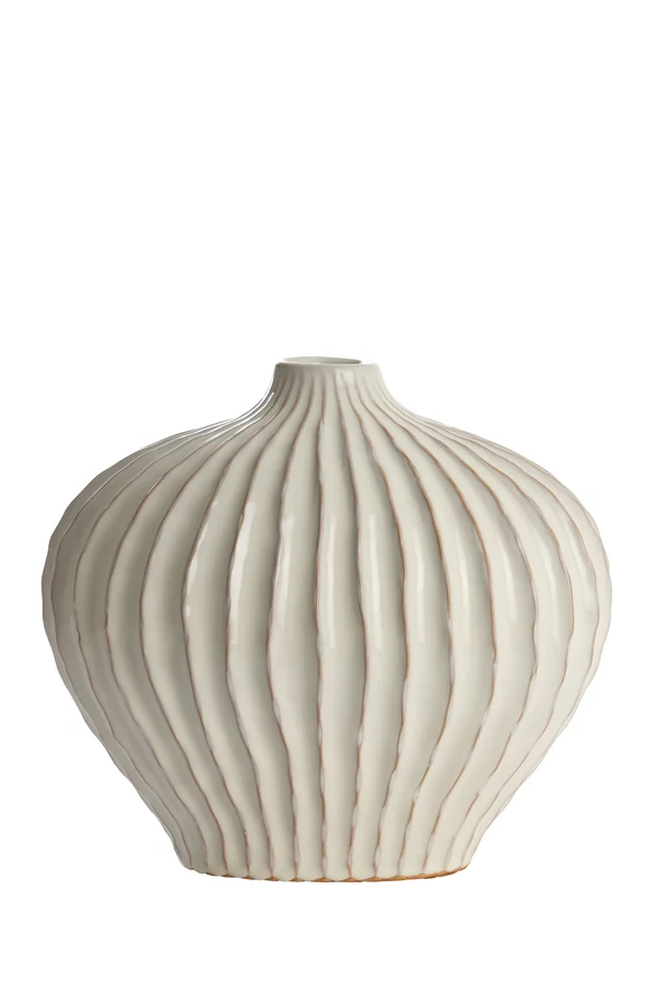 Vase deco 35x21x30 cm LORITO ceramics cream