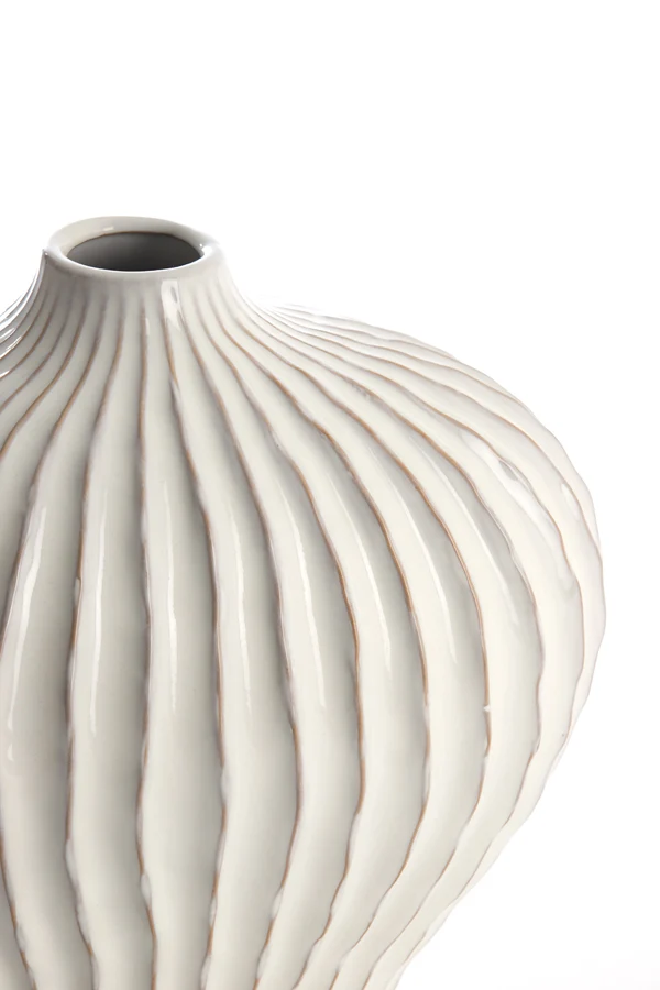 Vase deco 35x21x30 cm LORITO ceramics cream