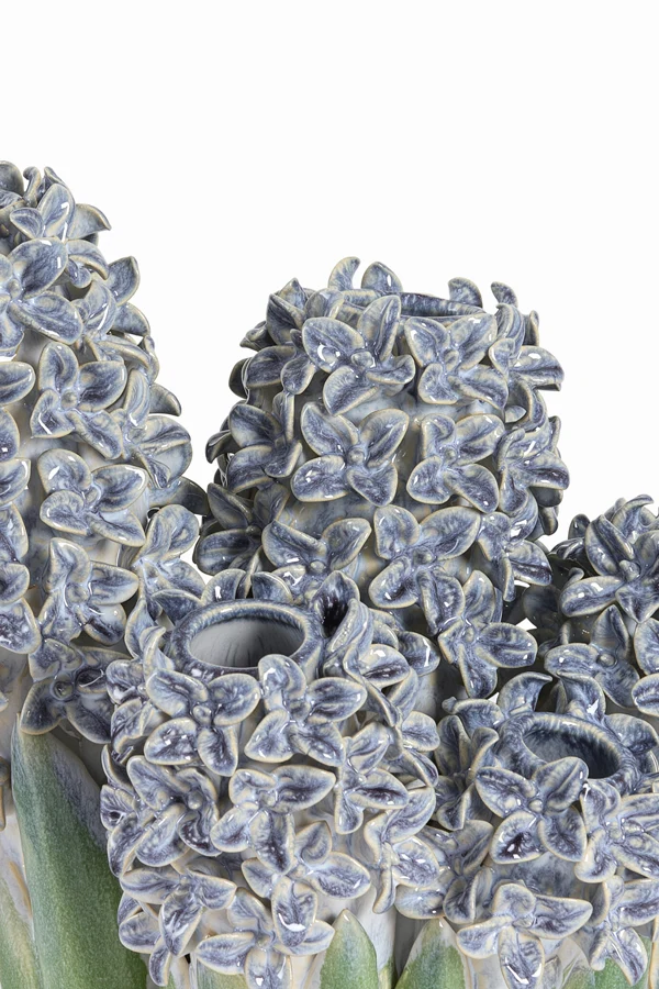 Vase deco 35x21x28 cm FLOWER ceramics blue+green