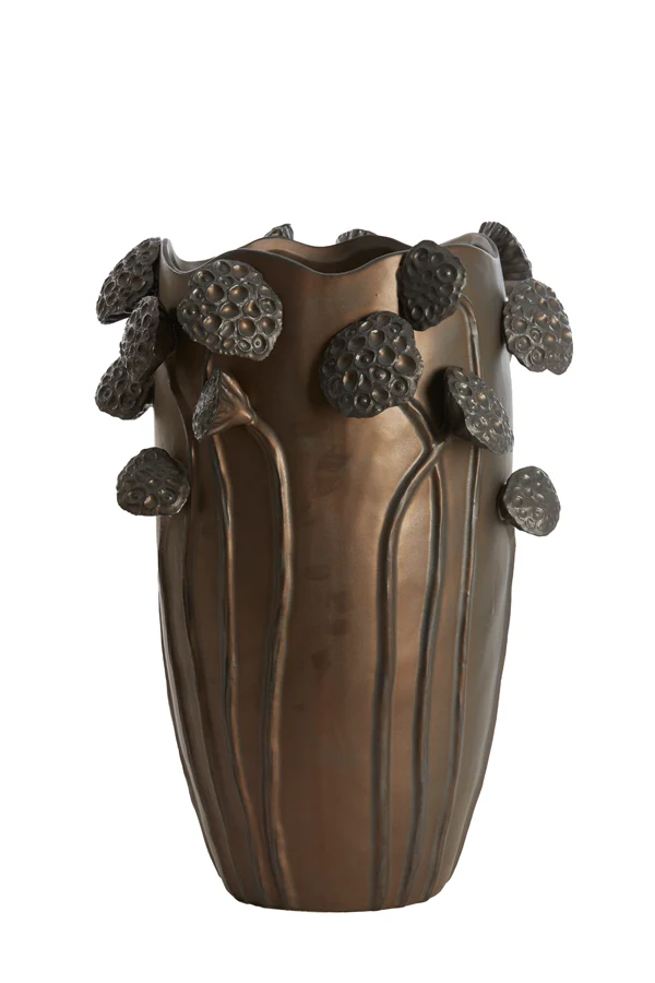 Vase deco 35,5x35x51 cm LAVCI ceramics matt dark brown