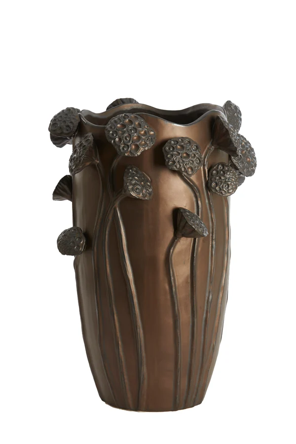 Vase deco 35,5x35x51 cm LAVCI ceramics matt dark brown