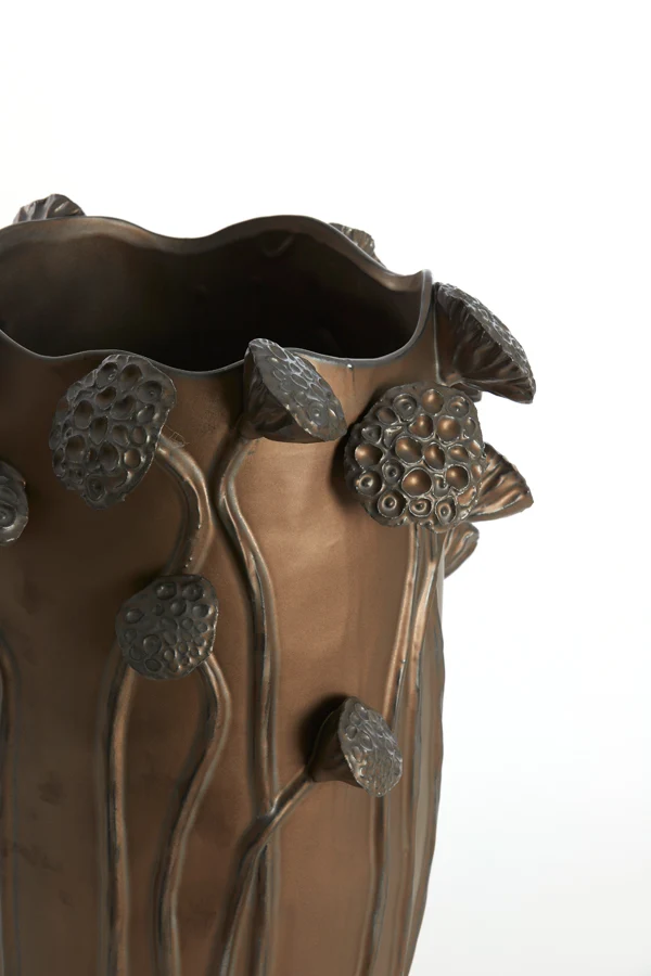 Vase deco 35,5x35x51 cm LAVCI ceramics matt dark brown