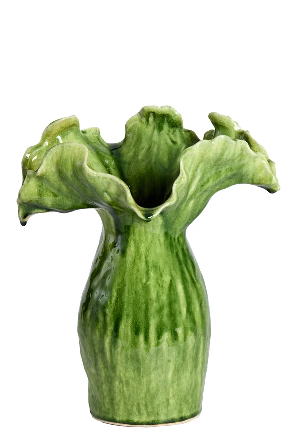 Vase deco 35,5x28x42 cm VIVEIRO ceramics green